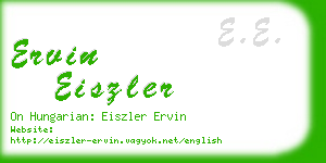 ervin eiszler business card